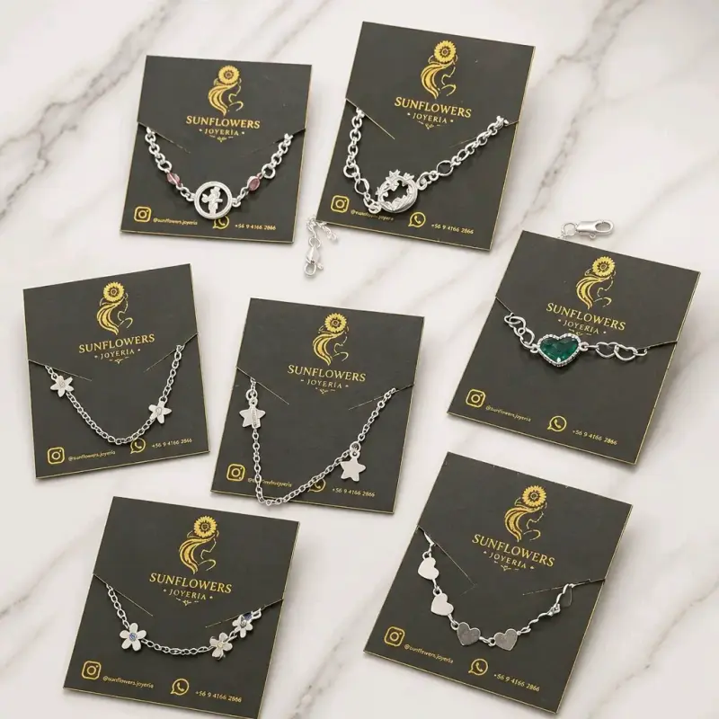 Pulseras y aros de plata Sunflowers con diseños variados - 2