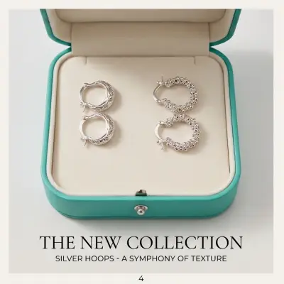 Aros de Plata brasil y baño Oro Texturizados - miniatura 2