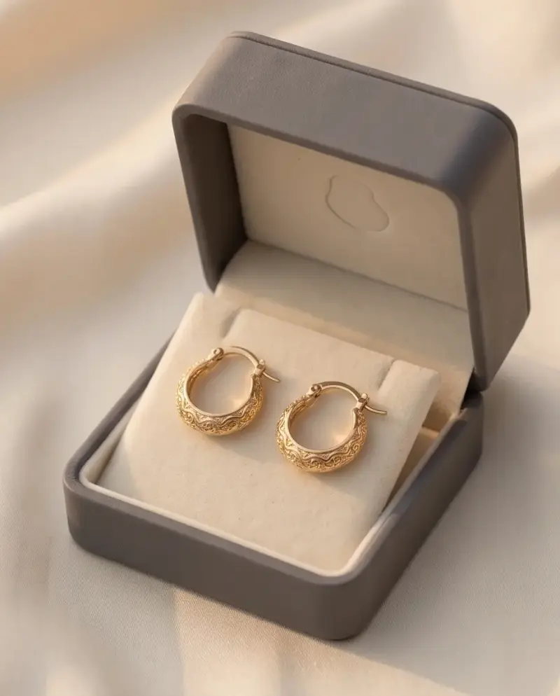 Aros de Plata brasil y baño Oro Texturizados - 6