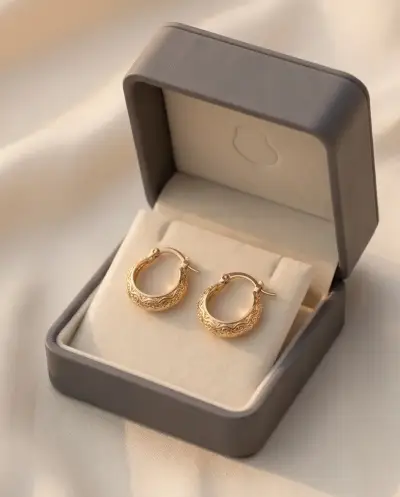 Aros de Plata brasil y baño Oro Texturizados - miniatura 6