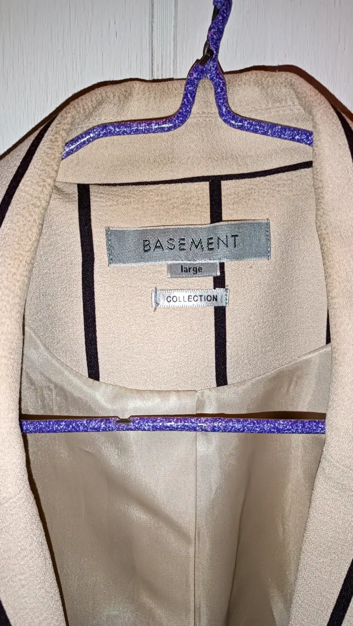 Blazer a rayas beige Basement talla L - 3