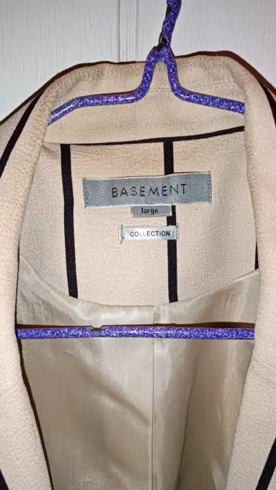 Blazer a rayas beige Basement talla L - miniatura 3
