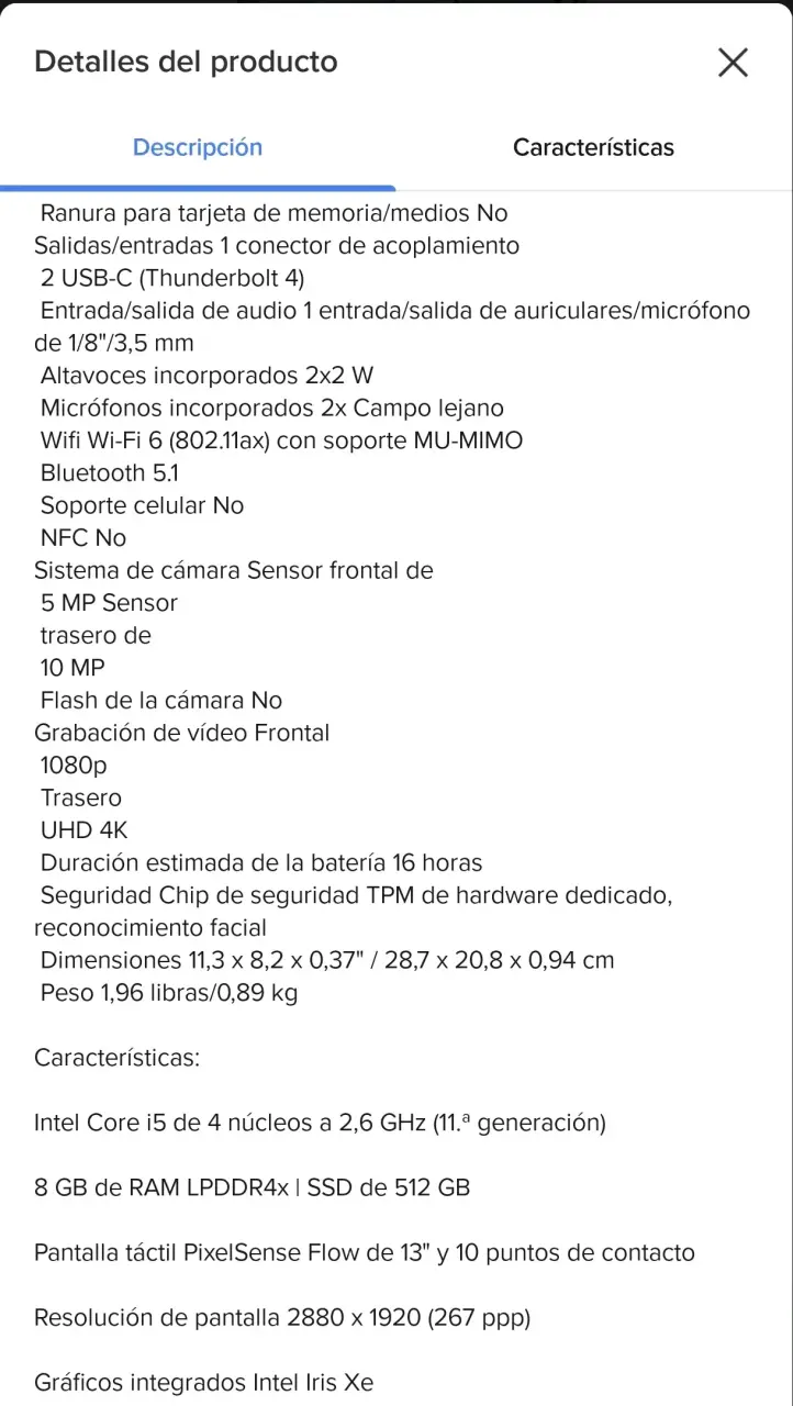 Tablet Microsoft Surface con teclado desmontable - 6