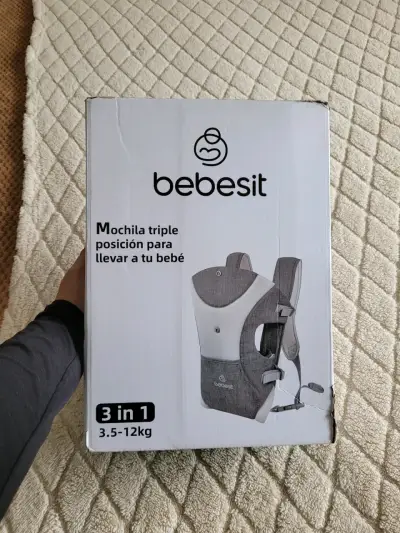 Mochila portabebé 3 en 1 Bebesit gris - miniatura 1