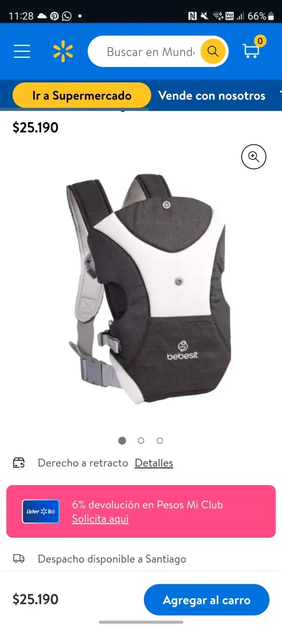 Mochila portabebé 3 en 1 Bebesit gris - 2