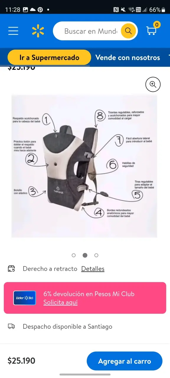 Mochila portabebé 3 en 1 Bebesit gris - 3