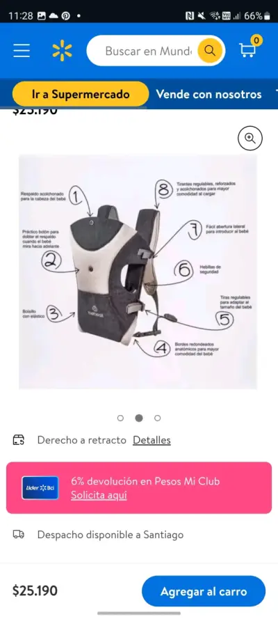 Mochila portabebé 3 en 1 Bebesit gris - miniatura 3