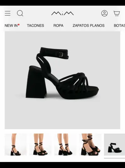 Sandalias de tacón alto negras MIM - miniatura 2