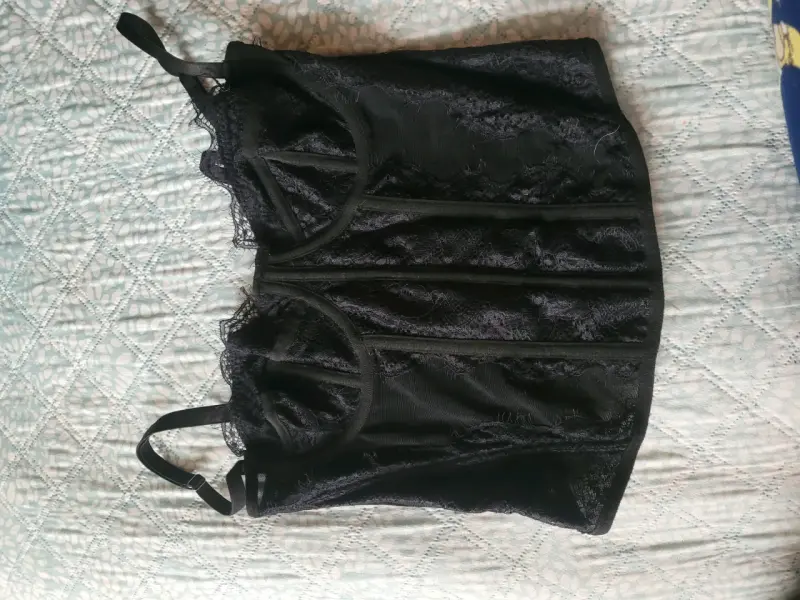Corset negro de encaje para mujer - 3