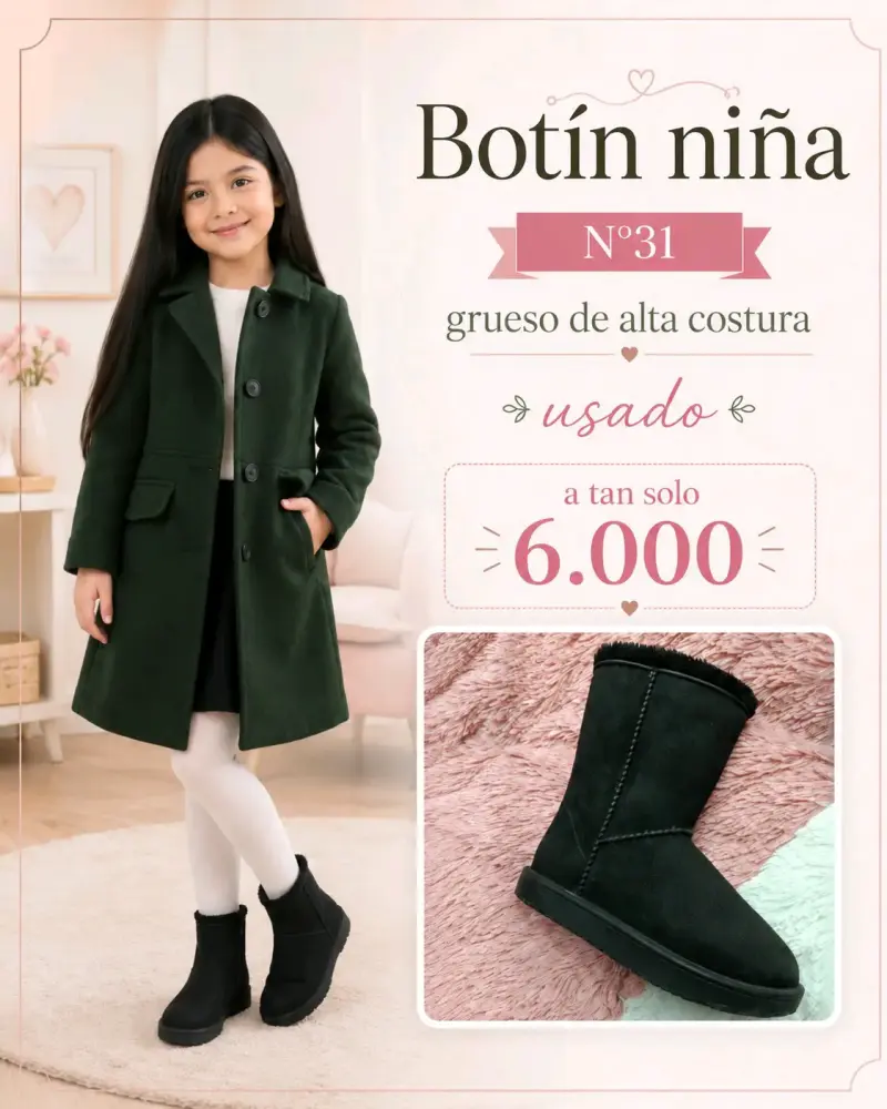 Botines para niña talla 31 usados