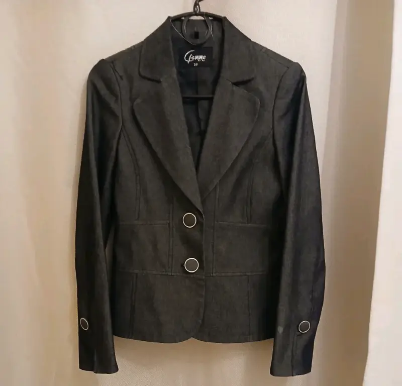 Blazer formal simil jeans oscuro para mujer