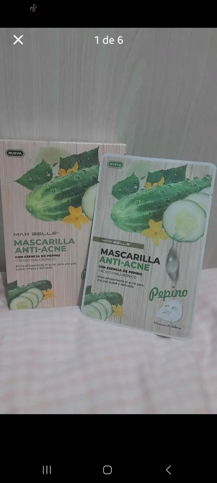 Mascarilla facial anti-acné Max Belle con pepino - 1