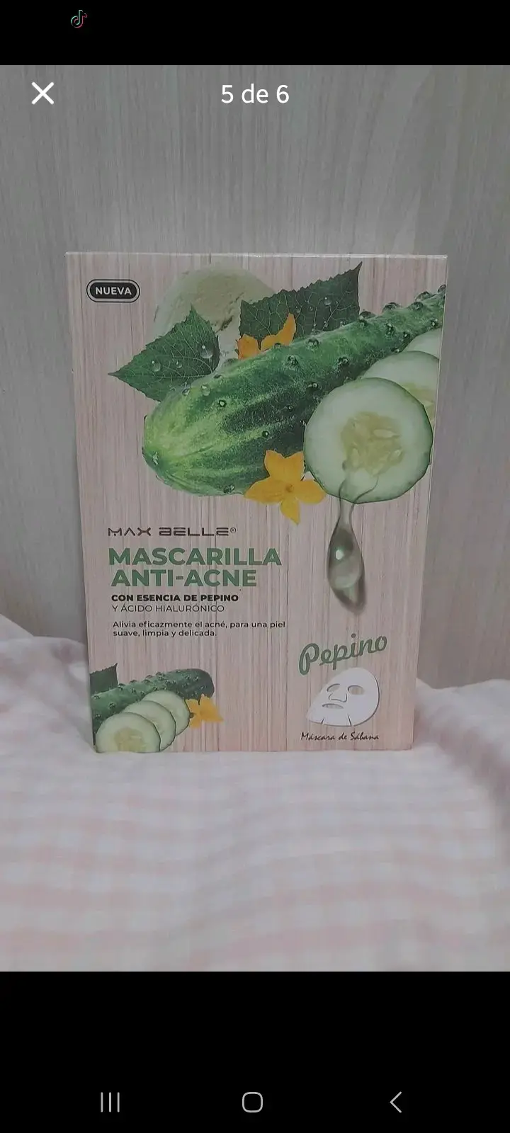 Mascarilla facial anti-acné Max Belle con pepino - 5