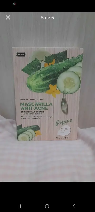 Mascarilla facial anti-acné Max Belle con pepino - miniatura 5