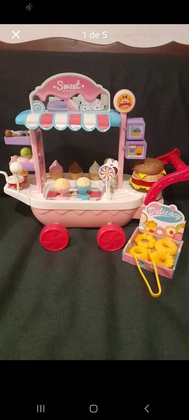 Carrito de Juguete de Helados y Dulces para Niños - 1