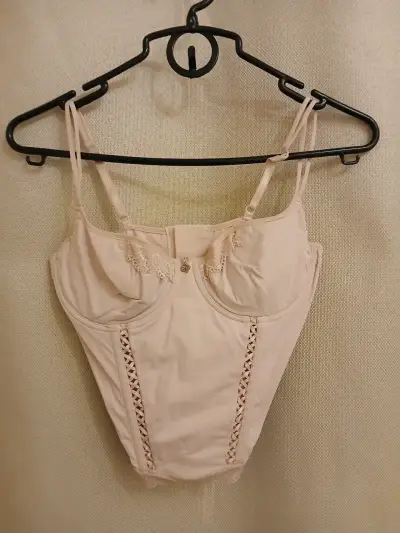 Corset ROSADO PALIDO con encaje - miniatura 1