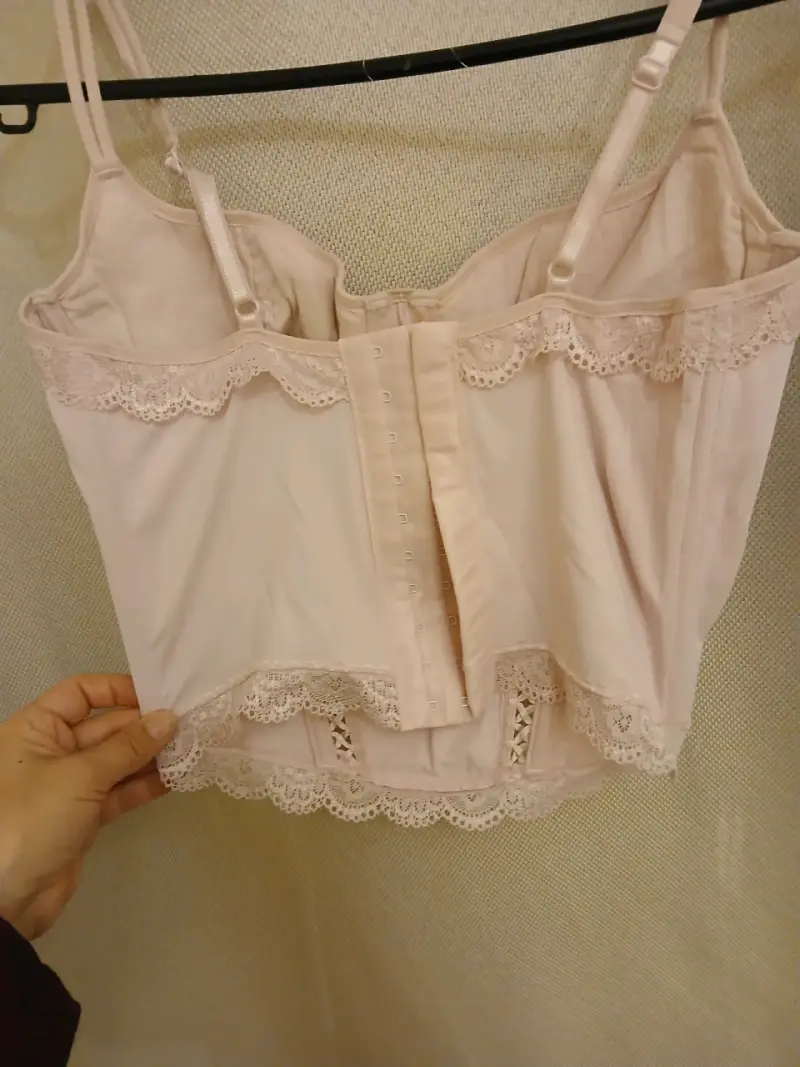 Corset ROSADO PALIDO con encaje - 4