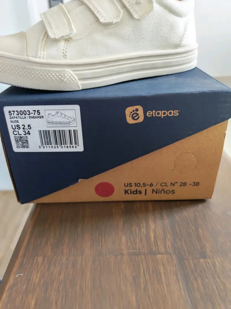 Zapatillas blancas para niños Colloky con velcro - 3