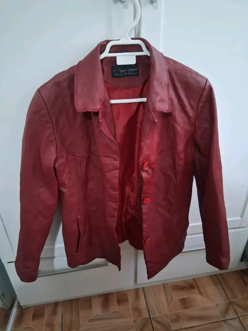Chaqueta de cuero roja Julia S. Roma