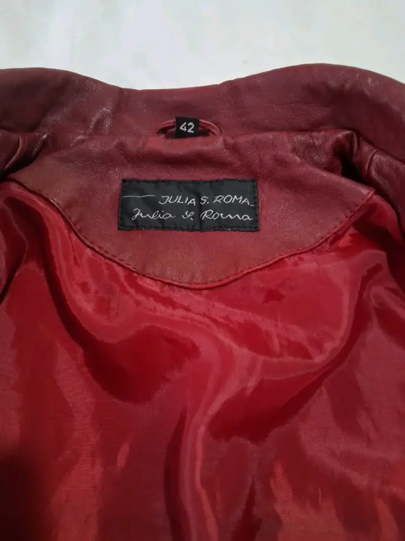 Chaqueta de cuero roja Julia S. Roma - 3