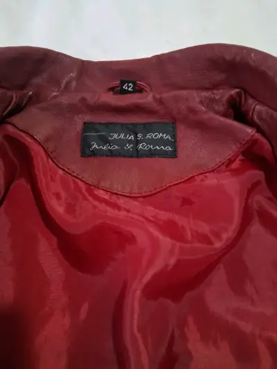 Chaqueta de cuero roja Julia S. Roma - miniatura 3