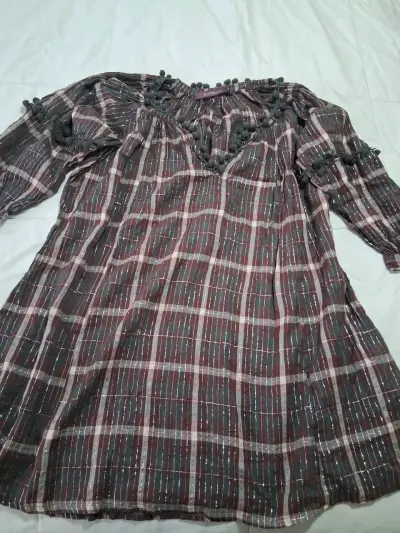Vestido Rapsodia a cuadros con pompones - miniatura 2
