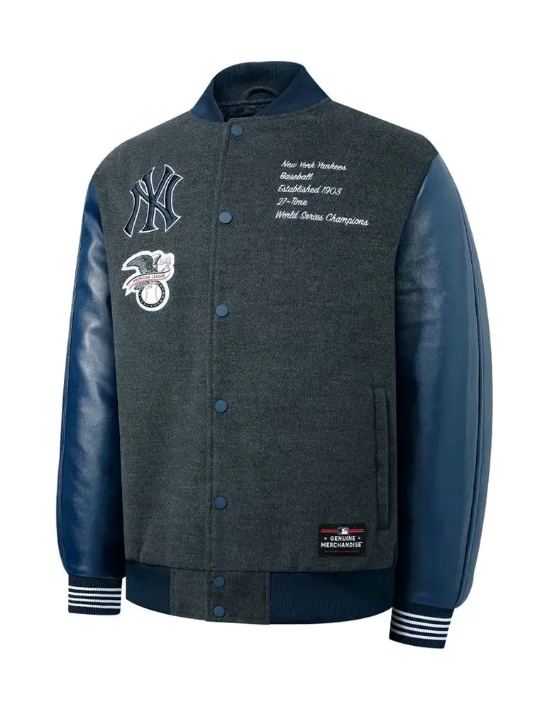 Chaqueta Varsity New York Yankees Azul y Gris - 2