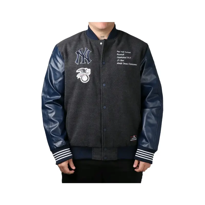 Chaqueta Varsity New York Yankees Azul y Gris - 3