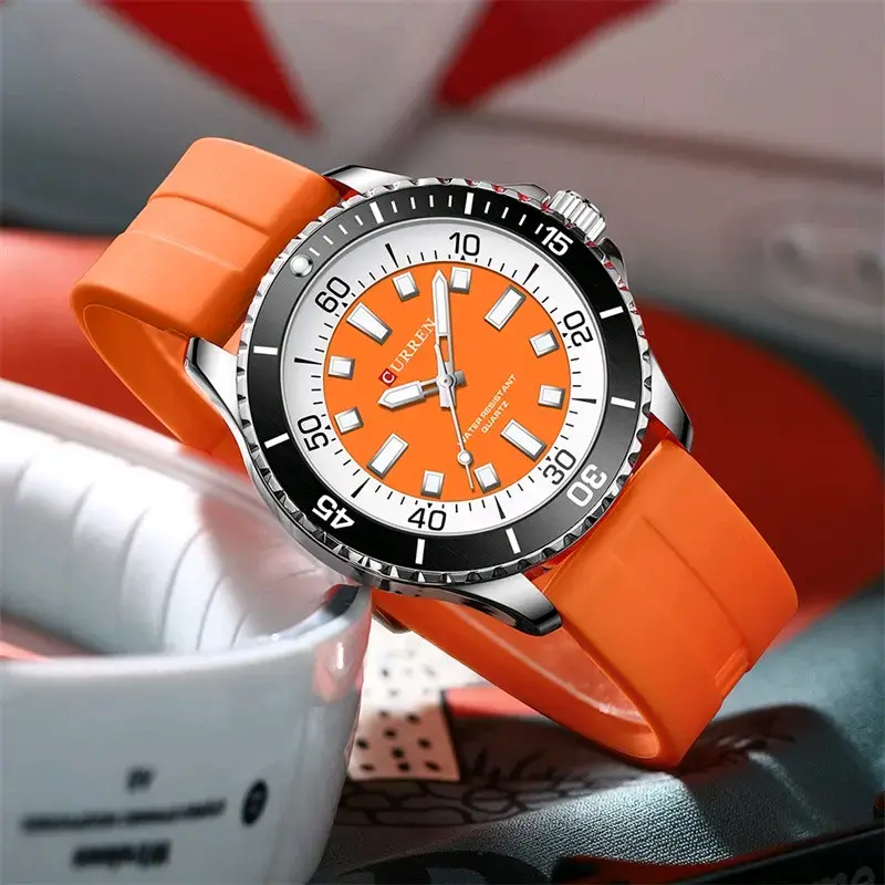 Reloj Curren de cuarzo resistente al agua naranja - 3