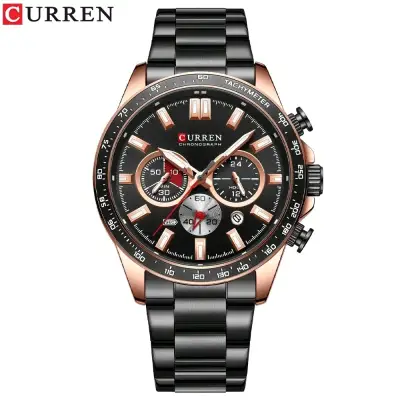 Reloj Cronógrafo Curren Negro y Dorado - miniatura 1