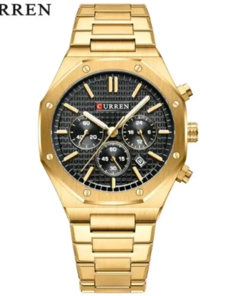 Reloj dorado Curren cronógrafo elegante