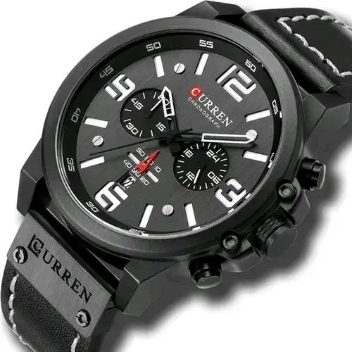 Reloj Cronógrafo Curren Negro Deportivo