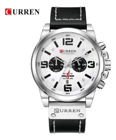 Reloj Cronógrafo Curren Plateado y Negro - miniatura 1