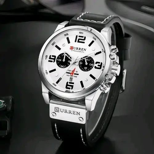 Reloj Cronógrafo Curren Plateado y Negro - 2