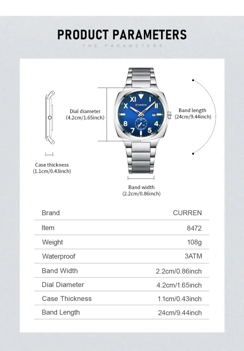 Reloj de Pulsera Curren Azul para Hombre - 2