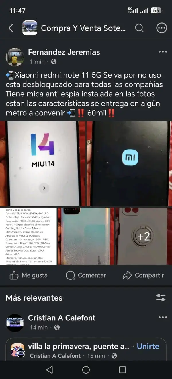Xiaomi Redmi Note 11 5G con MIUI 14 y mica anti espía