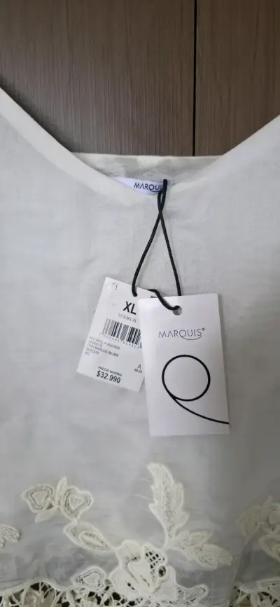 Blusa blanca con encaje Marquis talla XL - miniatura 2