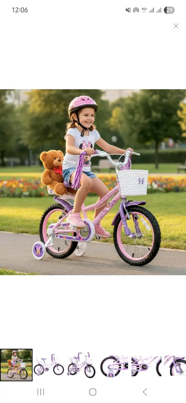Bicicleta infantil Minnie Mouse con rueditas - 1