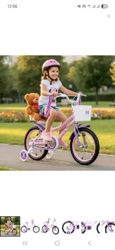 Bicicleta infantil Minnie Mouse con rueditas - miniatura 1