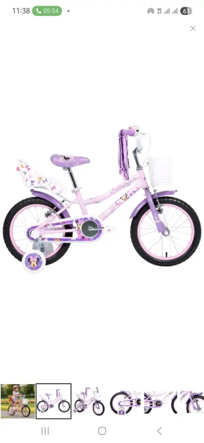 Bicicleta infantil Minnie Mouse con rueditas - miniatura 2