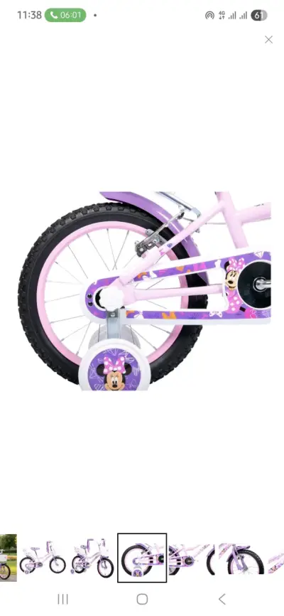 Bicicleta infantil Minnie Mouse con rueditas - miniatura 4