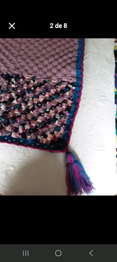 Pecera y media a crochet multicolor artesanal - miniatura 2