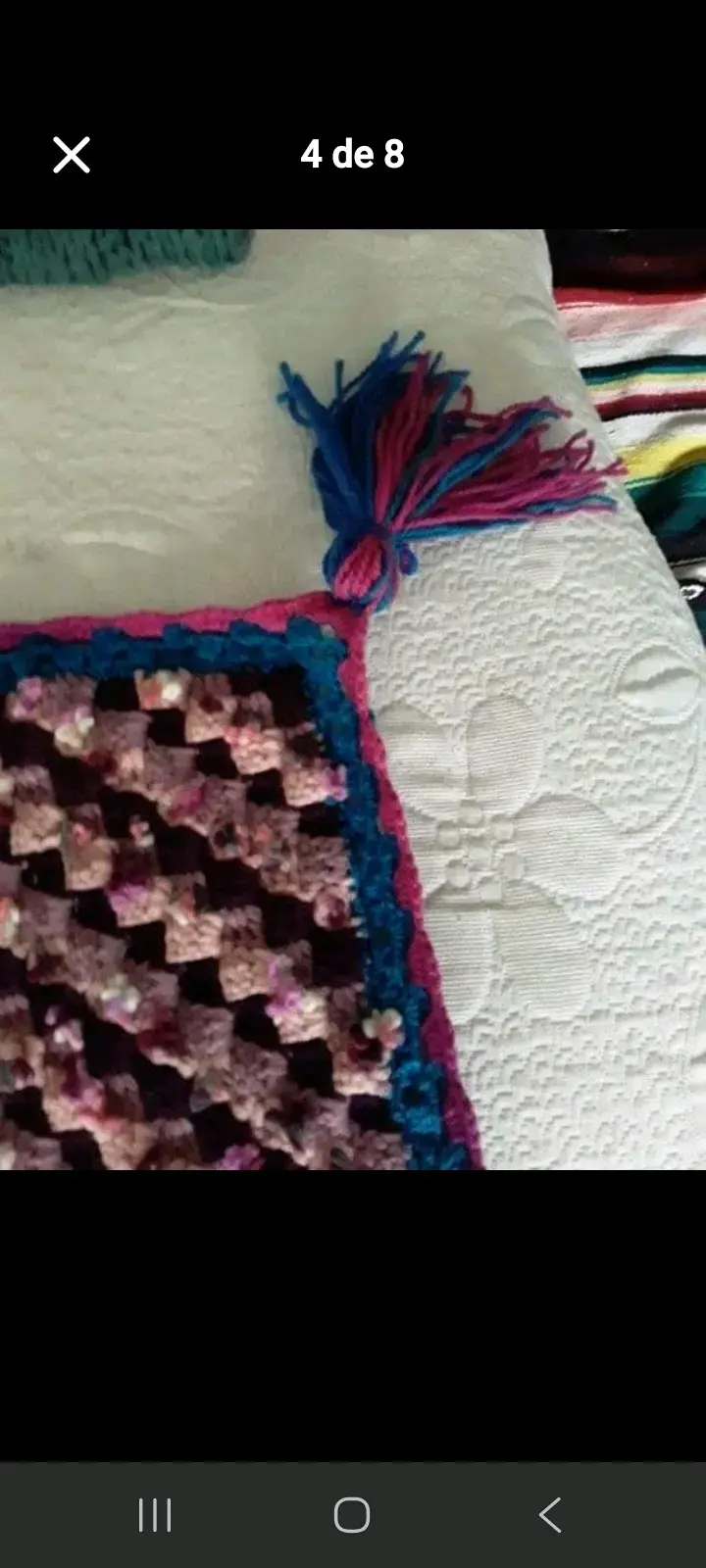 Pecera y media a crochet multicolor artesanal - 3