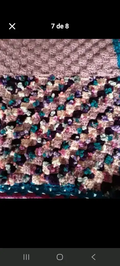 Pecera y media a crochet multicolor artesanal - miniatura 4