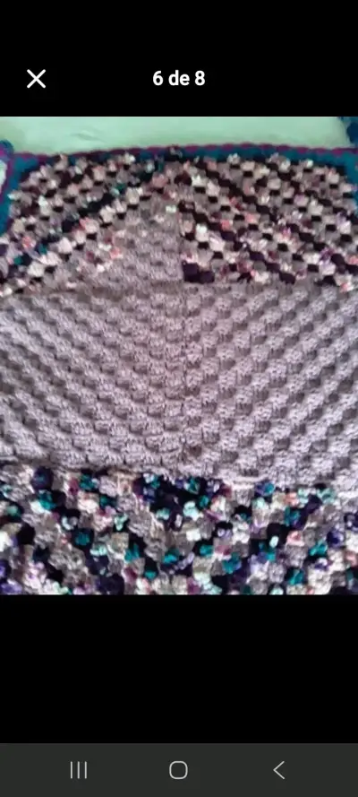 Pecera y media a crochet multicolor artesanal - miniatura 6