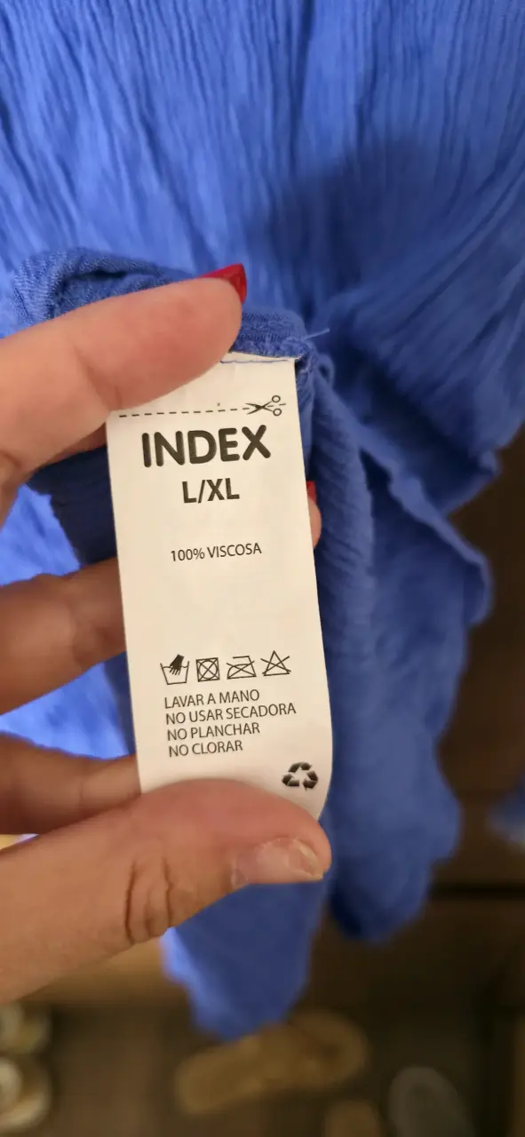 Vestido azul con tirantes y detalles de borlas - 3