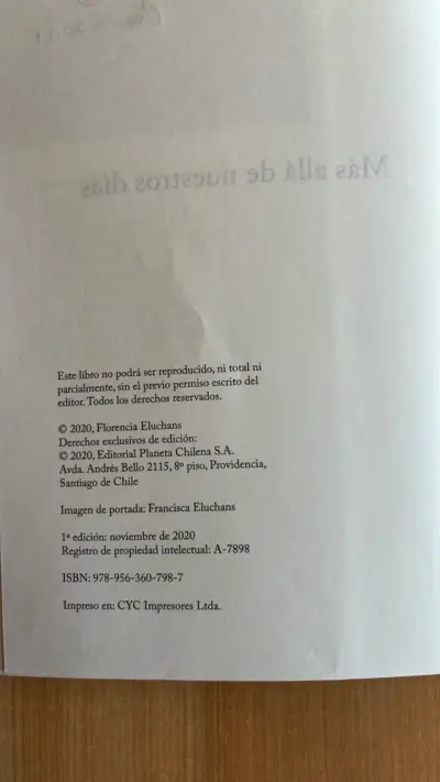 Libro 'Más allá de nuestros días' de Florencia Eluchans - miniatura 3
