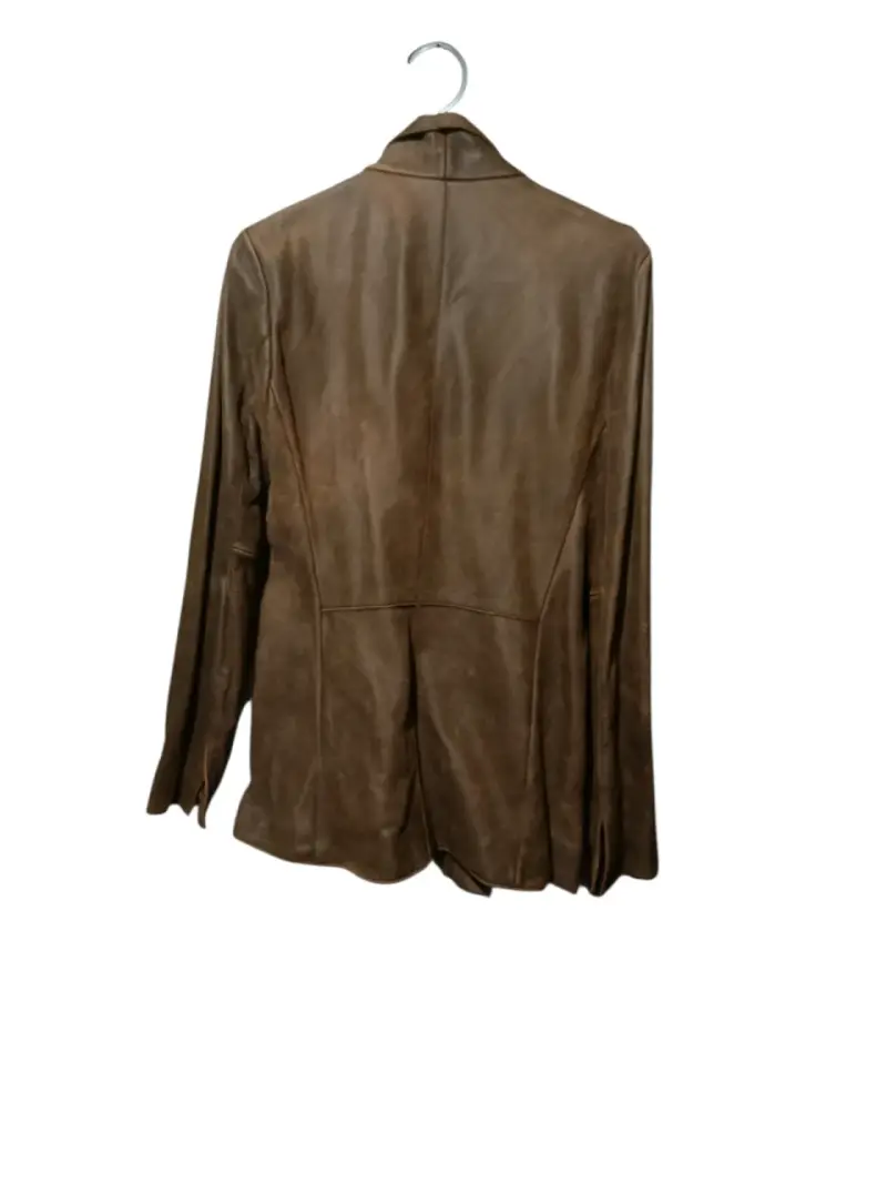 Chaqueta de cuero marrón para mujer talla 36 - 3