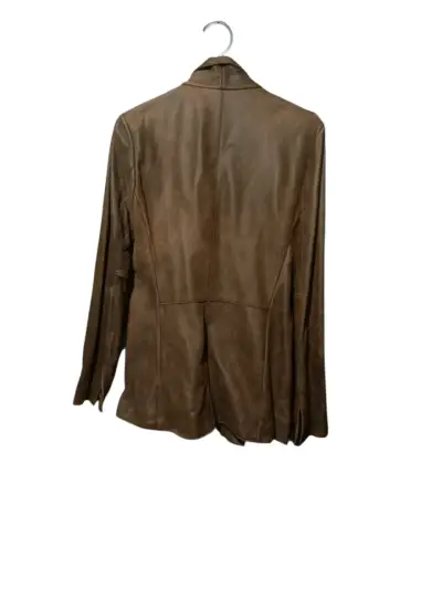 Chaqueta de cuero marrón para mujer talla 36 - miniatura 3