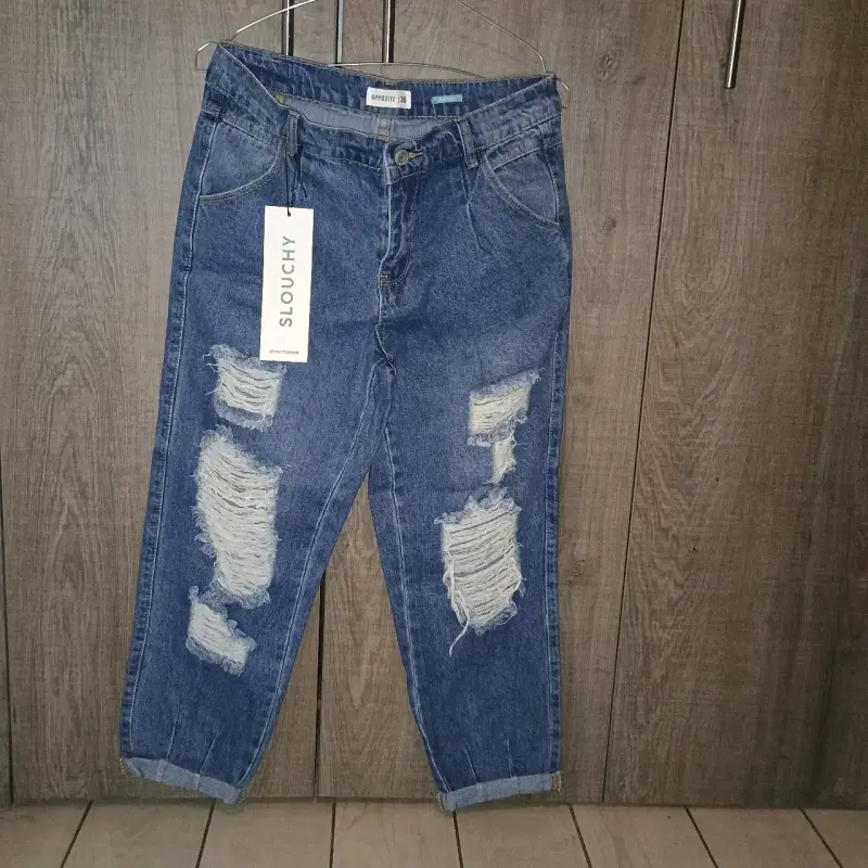 Jeans slouchy desgastados para mujer - 1